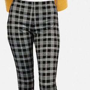 High Waisted Plaid Ankle Leggings